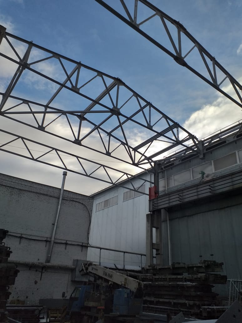 Металлоконструкции холодного склада для "Миасского завода крупнопанельного домостроения"